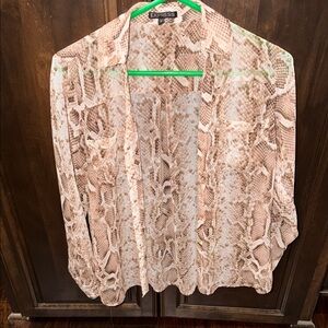 Express Beige and Brown Snake Print Top